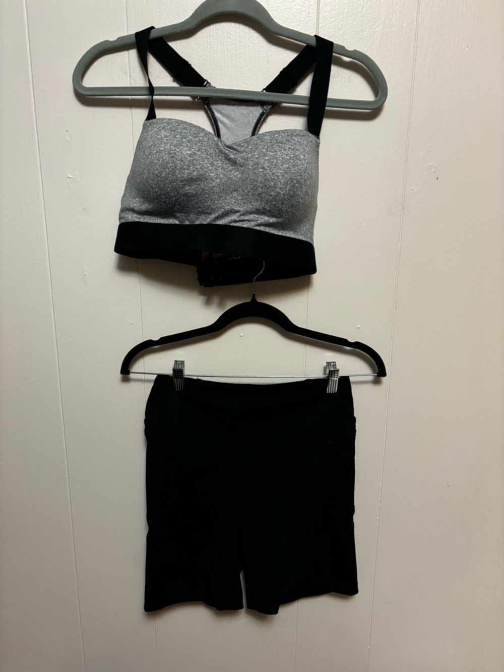PINK Victoria's Secret Gray & Black Bike Shorts Set